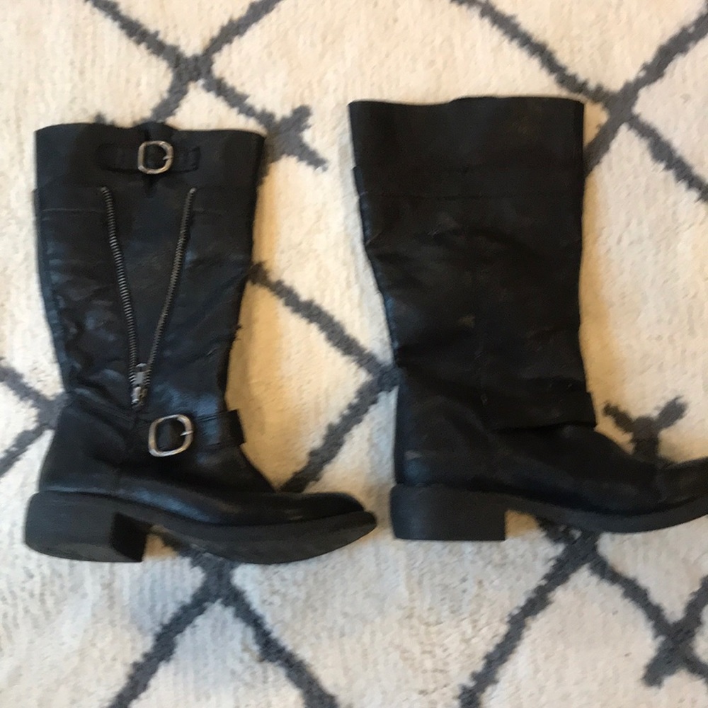 Jessica Simpson black motorcycle boots